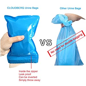 CLOUDBERG Disposable Urine Bag, 20Pcs 600ML Pee Bags for Travel for Women/Men