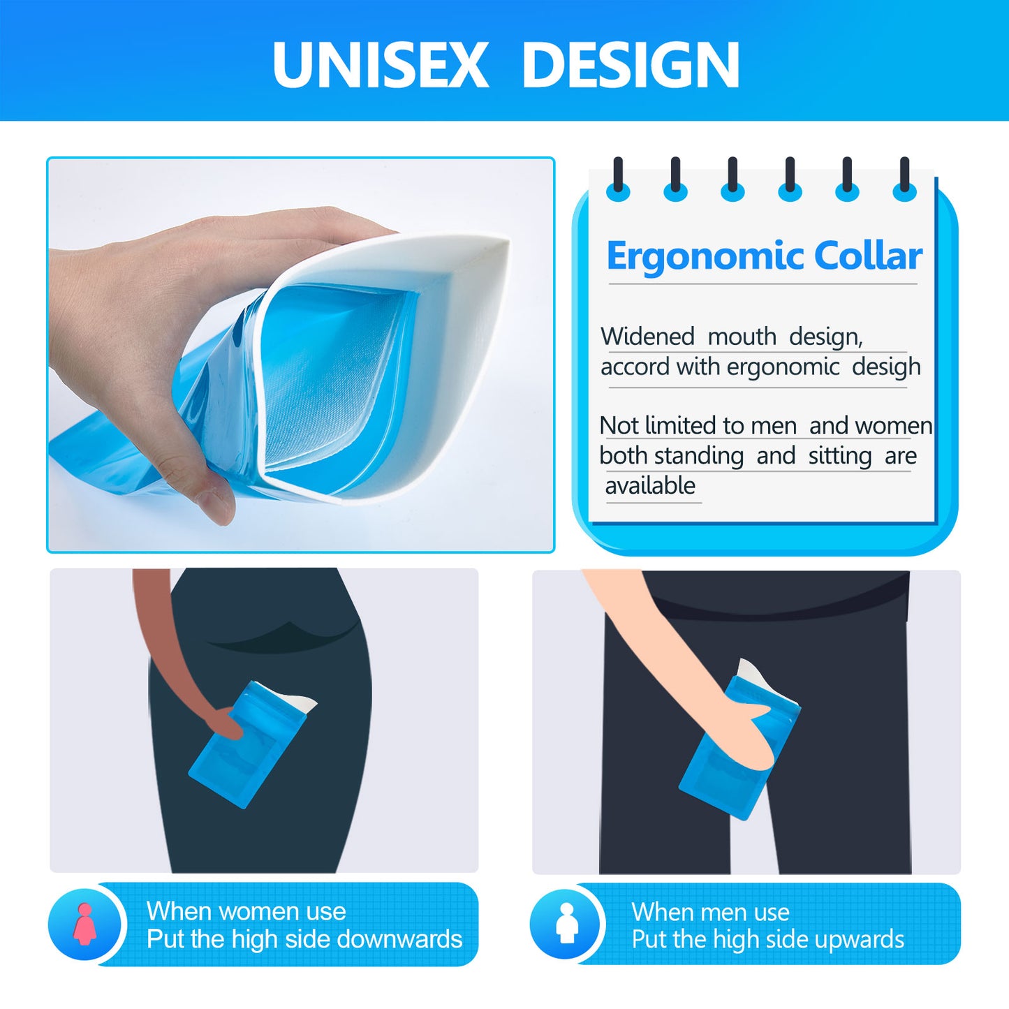 CLOUDBERG Disposable Urine Bag, 20Pcs 600ML Pee Bags for Travel for Women/Men