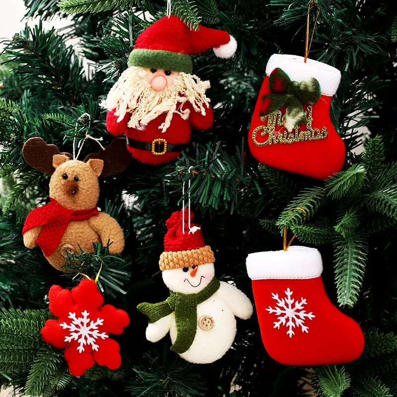 10-Piece NonWoven Christmas Hanging Ornaments Eco-Friendly Snowflake Star Designs for Tree Decor